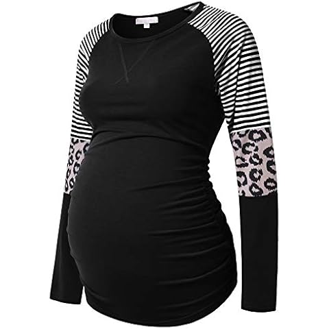 Bhome Maternity Shirts Raglan Long Sleeve Cover