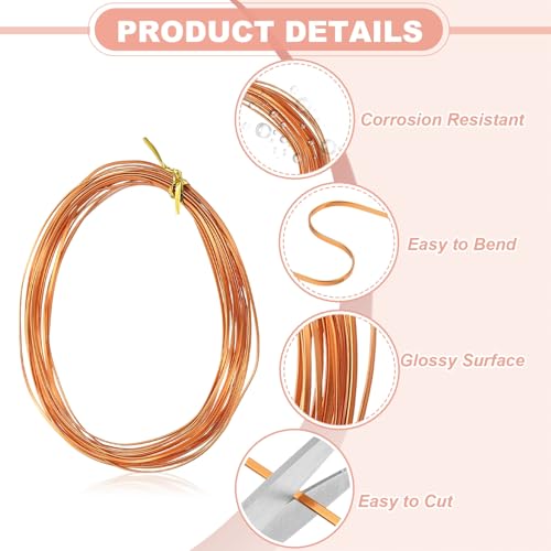 Image of uxcell 1 Rolls 24 Gauge Flat Aluminum Wire, 16.40 ft Soft Craft Wire for Flower Bonsai Crafts Carving DIY Bezel Sculpting Gem Metal Wrap, Light Brown