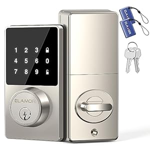 Keyless Entry Door Lock, Electronic Deadbolt Lock with Touchscreen Keypad, Smart Lock & Key Fob, Easy to Install, 50 User Codes, Auto Lock, Waterproof Smart Lock for Front Door, Home Use, Apartment