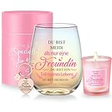 Geschenke für Freundin Frauen Weingläser Geburtstagsgeschenk für Frauen Personalisierte Geschenke für Beste Freundin Dankeschön Geschenk Freundschaftsgeschenke Weihnachten 480ml