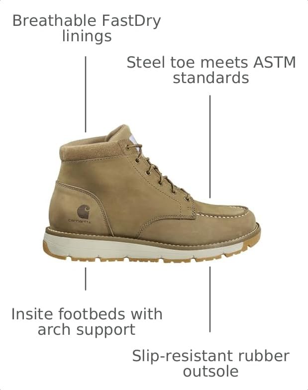 Image of Carhartt mens Millbrook 5 inch Moc Toe Wedge Boot