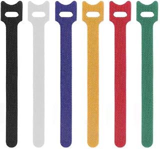 Reusable Cable Ties, HQCM 60 Pcs Velcro Cable Straps, Adjustable Straps Hook and Loop Fastening Wire Wrap ties, power cord loop for Tablet Laptop PC TV Home Office Electronics Cable Organiser (15*2cm)