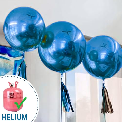 Image of PartyWoo Metallic Blue Balloons 20pcs 18 Inch Chrome Blue Latex Helium Balloons for Graduation Wedding Baby Shower Engagement Baby Shower Wedding Bachelorette Birthday Party Decorations Blue-G106