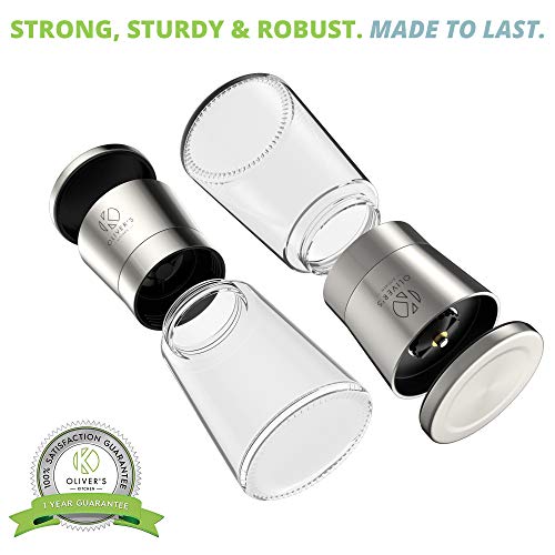 Oliver's Kitchen Salt & Pepper Mill Set - 2x Premium Kwaliteit Keramische Grinders - Gemakkelijk te vullen en te… - Image 7