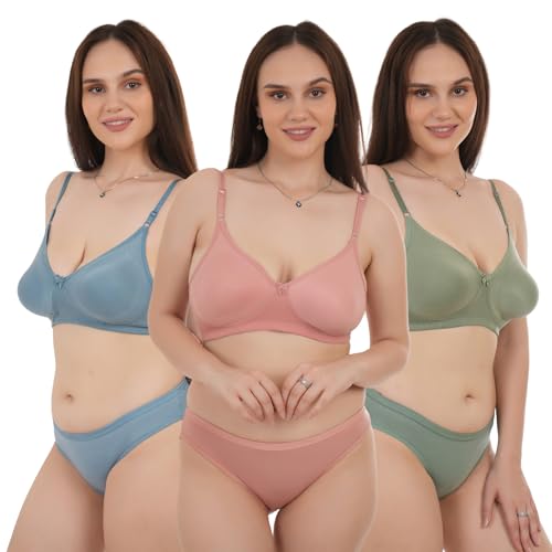 Image of Unitrust Premium Lightly Padded Bra with Matching Panty Set Ultra Soft Lingerie Set