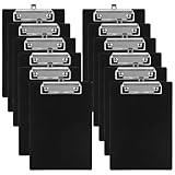 LDHHYH 12 Stück Kunststoff klemmbretter A5, Clipboard A5, Schwarz Klemmbretter mit Loch, Klemmbrett mit Klemmen, klemmbrett kunststoff Schwarz Zwischenablage für Schule,Zuhause, Büro