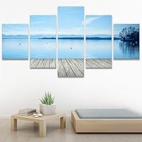 SIGNWIN 5 Panel Canvas Wall Art Modern Art Beach Coastal Expressive Global Multicolor Photography for Home Decorations Ready to Hang - 60