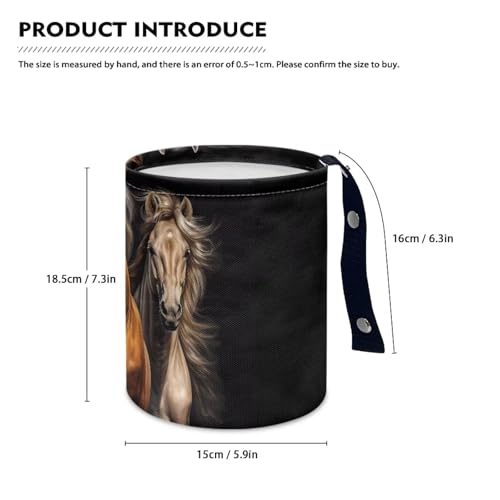 Image of Pensura Cool Horse Car Trash Can Portable Collapsible Trash Container Car Accessories Car Storage Bag for Car Front Seat, Back Seat, Floor, Headrest Rubbish Bin
