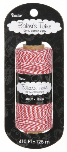 Darice, 410-Feet, Red/White BT107 2-Ply Bakers Cotton Twine