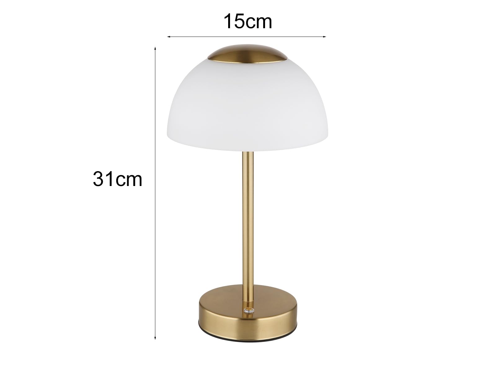 2er Set dimmbare Akku Tischleuchten per USB aufladbar, Messing Höhe 31cm