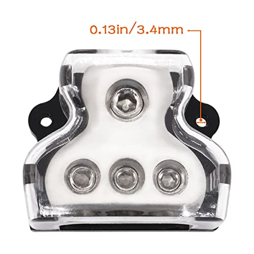 Seamaka 3 Way Power Distribution Block,1X 0 Gauge In,3X 4 Gauge Out,Amp Distribution Connecting Block For Car Audio Splitter O-073-1Pcs #TOP5