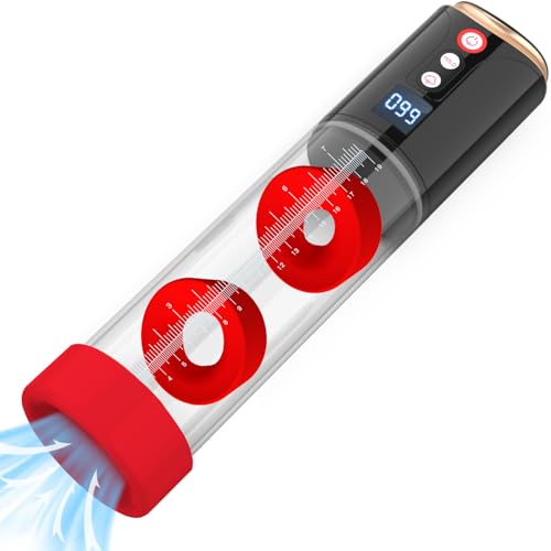 FMWH Male Masturbator Electric Penis Pump Adult Male Sex Toys for Men，Automatic Penis Vacuum 8 Suction Intensities Rechargeable Enlargement Pennis Extender, Air Pressure Device