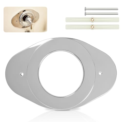 Universal Shower Renovation Cover Plate, Oversized Polished Chrome Shower Hole Cover Plate, Effortless Bathroom Upgrade, for Delta, Moen, Kohler & Most Standard Shower Valves (Shower Valve Trim Plate)