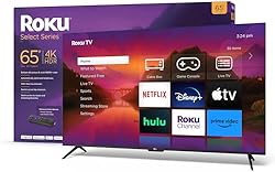 Roku 65" Select Series 4K HDR Smart RokuTV with Enhanced Voice Remote, Brilliant 4K Picture, Automatic Brightn