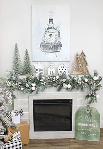 Auldhome Wooden Christmas Tree Trays (Nested Set Of 2), Distressed Rustic Farmhouse Style Holiday Christmas Serving Decorative Platters #TOP1