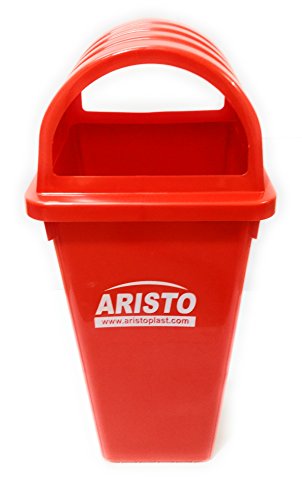 Image of Square Dome Lid Big Garbage Waste Dustbin Trash Bucket 80 Liters Red Color Can Be Used for Garbage Waste Management (Wet & Dry)