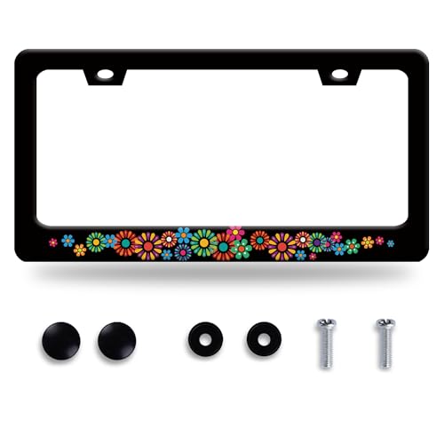 Decoración de automóviles con 2 agujeros y tornillos: marco floral antióxido