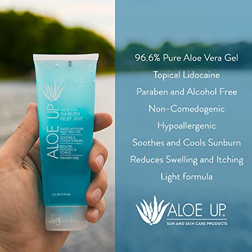 Aloe Up Ice Sunburn Relief Jelly - Pure Aloe Vera Gel Sunburn Relief for Adults & Kids, Aloe Vera Gel Face & Body Pain Sting Relief, All-Natural Cruelty-Free Aloe Gel, Aloe Vera Gel Skin Lotion - 4 Oz - Image 7