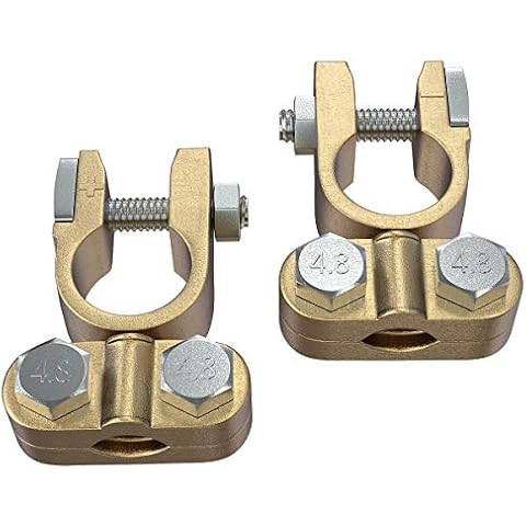 Battery terminal LEICESTERCN battery pole terminal set battery terminals connector car battery clamps 12V/24V automotive van battery (T011) Cover