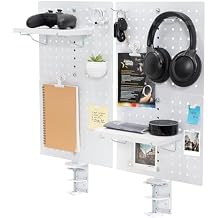 VIVO Steel Clamp-on Desk Pegboard, 24 x 20 inch Privacy Panel, Magnetic Peg Board, Office Accessory Organizer, Above or Under Desk Placement, White, PP-DK24W