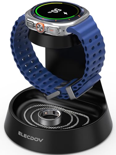 Samsung用腕時計充電器 - Galaxy Watch 8 充電器スタンド 内蔵磁気モジュール付き、Samsung Galaxy Watch Ultra 8 7 6 5 4 FE用ワイヤレス充電ステーション - ジュエリートレイ付きベッドサイドオーガナイザー（Amazon）