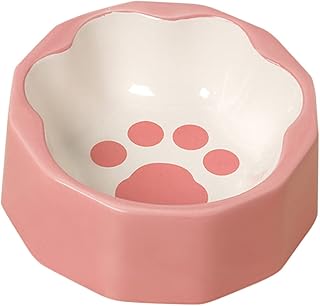 WOONEKY Tigela De Comida Para Animais De Estimação Tigela De Água De Coelho Tigelas De Cerâmica Para Gatos Tigela De Cerâmica Inclinada Para Gatos Tigela De Água Para Gatos Chanfrada