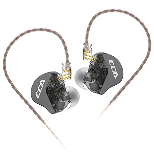 CCA CRA in Ear Monitor, Ultra-Thin Diaphragm Dynamic Driver IEM Earphones, Clear Sound & Deep Bass in Ear Headphones, Wired Gaming Earbuds with 2 Pin Detachable Cable for Singer Musicians Drummers