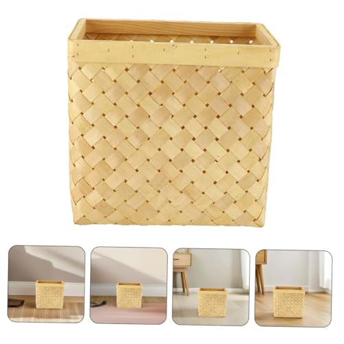 Caneca de Basura Vintage de Mimbre Beige Estilo Japonés miniatura 7