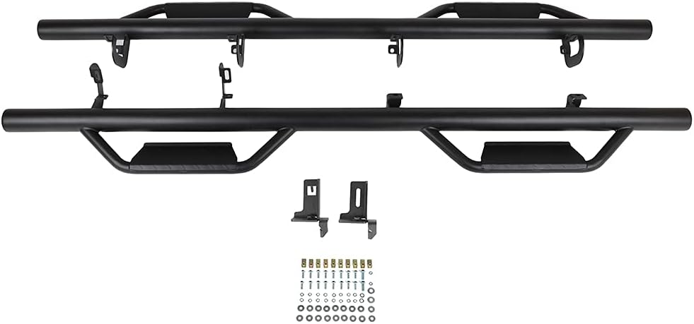ECCPP Aluminum+ABS Plastic Running Boards Steps Side Step Nerf Bars for 07-18 for Silverado Sierra Crew Cab OE Style (2pcs Running Boards)