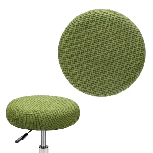 M METERXITY Bar Stool Covers Round 12-14" Polyester 1Pcs [Yellow Green]