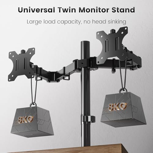 Image of HEYMIX LIFE Dual Monitor Arm - Screen Mount Monitor Arm for Computer Monitors, Dual Monitor Stand for 2 Screen 13-27 inch Computer Screens, VESA 75mm /100mm Monitor Holder for Gaming&Office