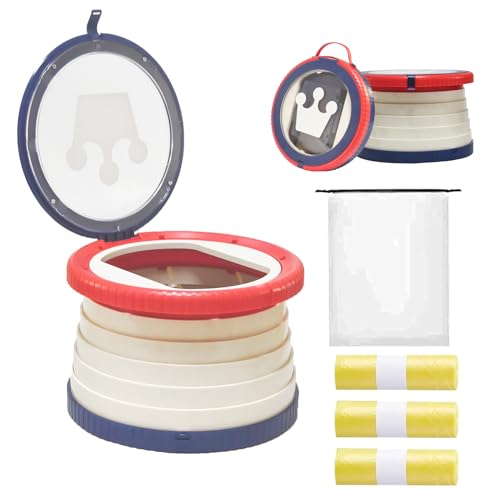 Image of SunnySmile Travel Potty，Toddler Travel Potty，Portable Toddler Potty，Travel Potties Foldable ，Toddler Travel Potty Folding Toilet，Apply to Seat Emergency Toilet for Car, Camping, Outdoor, Indoo, Green