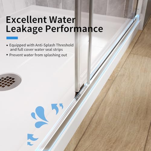 Image of Royal Guard Double Sliding Shower Door,44-48 inch W x 76 inch H,Chrome