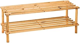 iTrend 4 Tier Wooden Shoe Rack - Large Storage Capacity Wooden Shoe Rack and Organiser - Multipurpose Rack - Classic Design Ideal for Living Room, Bathroom, Hallway - Natural