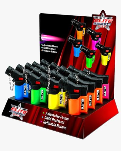 Encendedores soplete recargables pack 20 azul