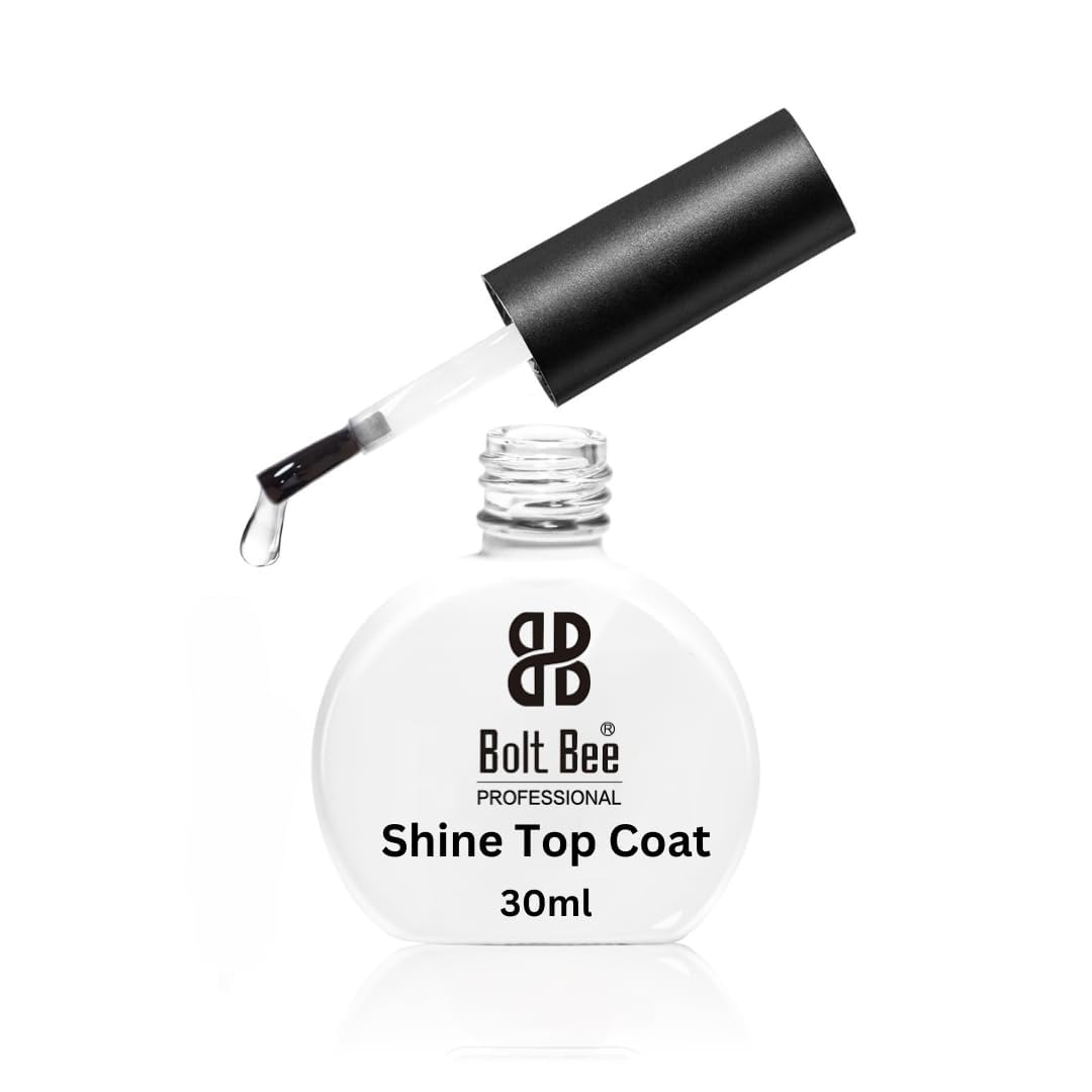 Brille Bee Gel Nail Polish Shiny Top Coat – Long-Lasting, No-Wipe, High Gloss Finish for UV/LED Curing