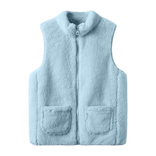 Girls Fleece Vest Stand Collar Full Zip Jacket with Pockets - image 8