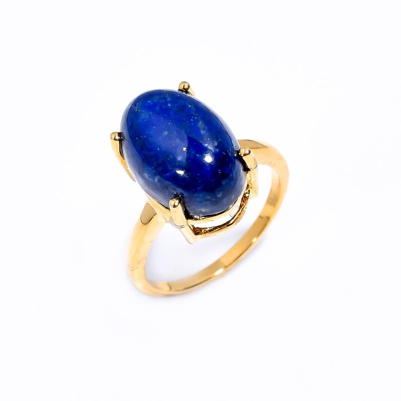 Bague lapis-lazuli argent 925 anti-allergie, bague femme ovale durable