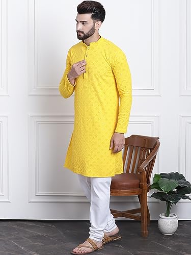 Image of SOJANYA (Since 1958 Men's Pure Cotton Sequence Kurta & Pyjama Set