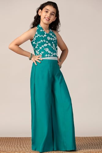 Image of Fashion Dream Girls Silk Blend Ethnic Top & Palazzo Set|Kids Salwar Set|Indo Western