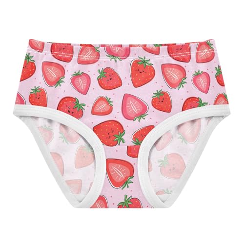Girls Underwear Soft Cotton Strawberry Kids Panties in Sizes 2/3t, 4t, 5t, 6 and 8