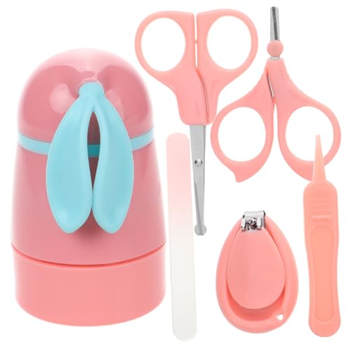 Toyvian Baby Grooming Kit 5-in-1 Nail Care Set for Newborns Clippers Scissors File Tweezer and Case