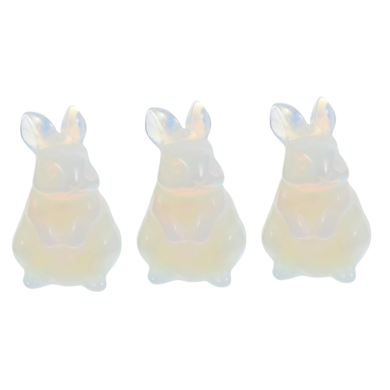 Statues de lapin en cristal sculpté, finitions premium pour salon
