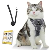 フェリシモ 猫部【大手雑誌に多数掲載】信頼の日本企業 ねこのきもち anan Hanako猫特集 猫 専用 ハーネス 首輪感覚で簡単装着 足を上げず装着 防災 災害 避難 超軽量 柔らか素材 首輪 胴輪 反射材 (XLサイズ、グレー)