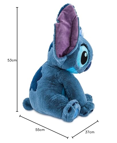 Disney Store Offizielles großes Kuscheltier Stitch, Lilo & Stitch, 55 cm, Kleiner Außerirdischer mit Stickereien und weicher Oberfläche