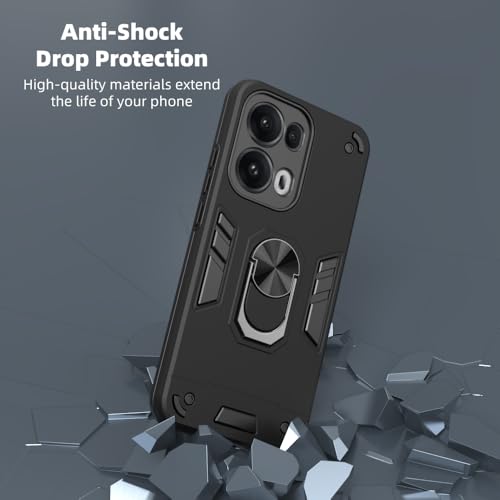 Image of NDCOM for Oppo Reno 13 Pro 5G Back Covers | Premium Oppo Reno 13 Pro 5G Cover | Stylish Protective Oppo Reno 13 Pro Back Cover | Ring Holder Case