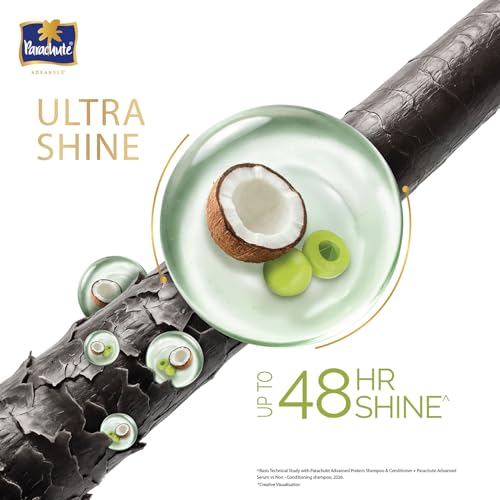 Image of Parachute Advansed Protein Shampoo with Coconut Milk & Amla | Up to 48 hr Shine | Ultra Shine | Protein Lock Technology | Paraben free | For Men & Women | 1.2L