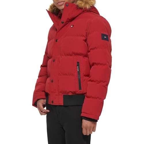 Image of Tommy Hilfiger Men's Arctic Cloth Quilted Snorkel Bomber Jacket (Standard and Big & Tall)