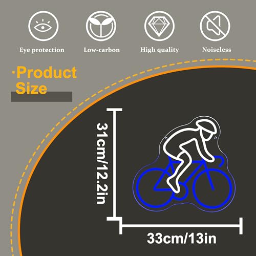 Image of Allball Bike Neon Sign, Cycling Neon Light USB Powered Bicycle LED Sign, for Garage Decor Man Cave Road Bike Athlete Indoor Cycling Bicycle Shop Workout Room Sign Birthday Gifts(12.9 * 12.2 In)