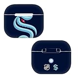 Ultra-mince et super léger Head Case Designs sous Licence Officielle NHL Énorme Seattle Kraken Vinyle Autocollant Peau Autocollant Couverture Compatible avec Apple AirPods 3 3rd Gen